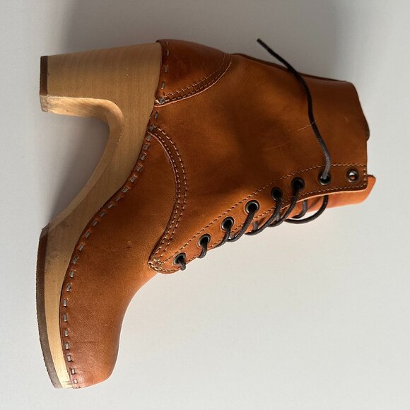 Sweedish Hasbeens Lace-Up Ankle Boot in Natural Leather Size EU 36 - Picture 7 of 11